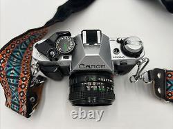 Canon AE-1 Program SLR 35mm Film Camera with 50mm f1.8 Lens TESTED WORKS