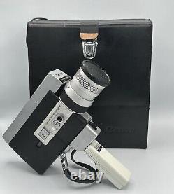 Canon Japan Zoom 518 Super 8 1964 Movie Camera Hard Case Cannon Grip Docs WORKS