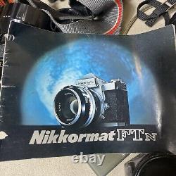 Vtg Nikon / Nikkormat EM Series Black Body 35mm Film SLR Cameras Lot Of 3 + Lens