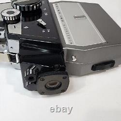 Caméra Super 8 Vintage Bolex 160 Macrozoom avec étui, porte-couleurs et rail.