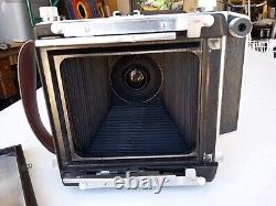 Linhof Technika III 4x5 Appareil photo avec plaque, dos de film avec nouvel écran de visualisation, nouvel accordéon.