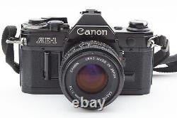 N MINT+3? Canon AE-1 Appareil photo reflex argentique 35mm noir avec objectif FD 50mm f/1.8 neuf 1507